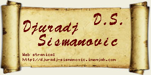 Đurađ Šišmanović vizit kartica